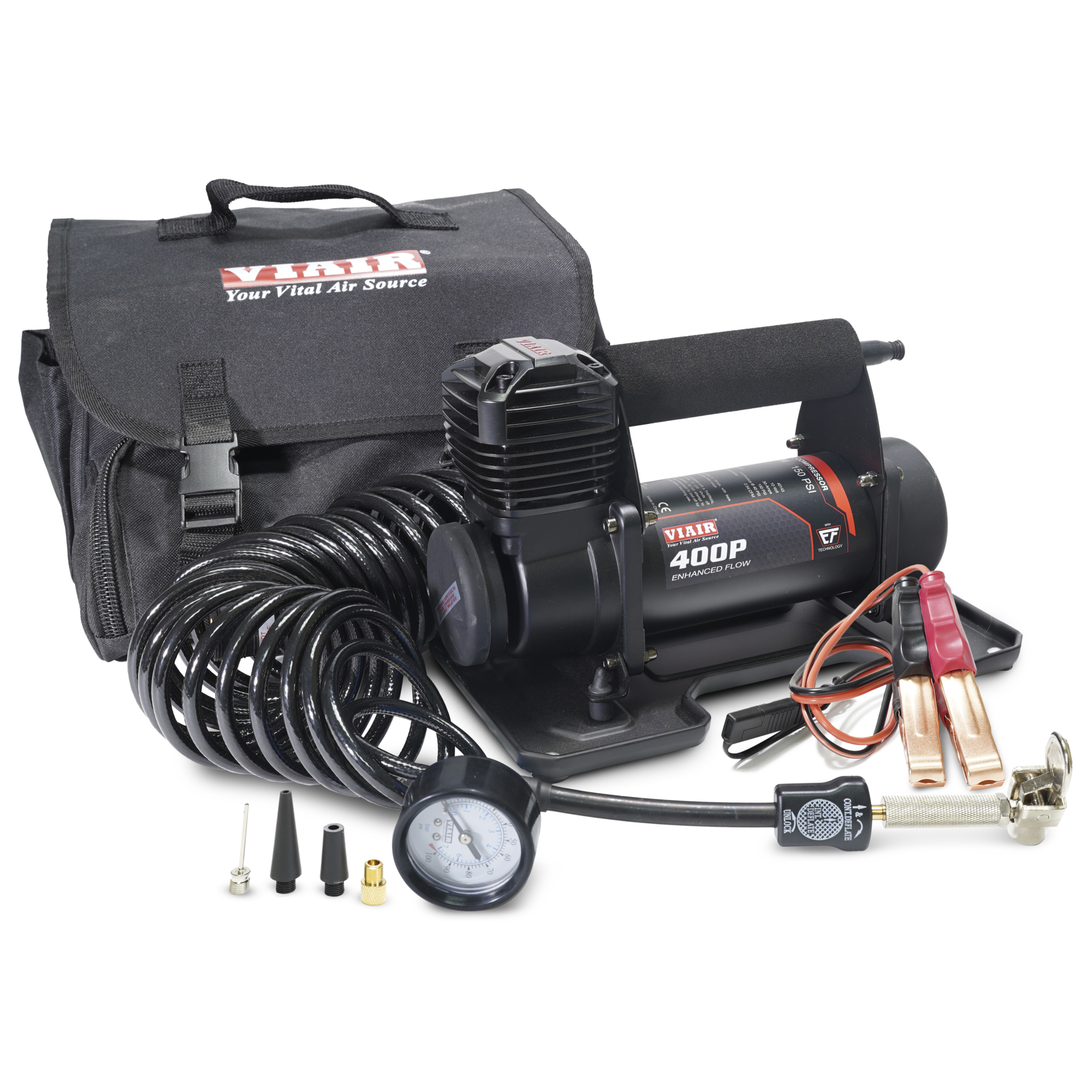 Viair, 400P EF Portable Air Compressor Tire Inflator, Max. PSI 150 Power Source Electric, Model# 40143